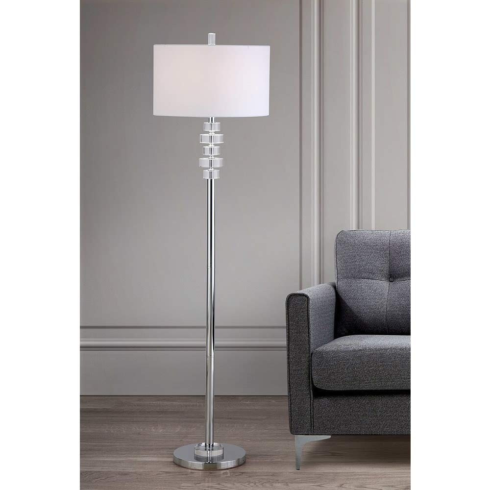 Crystal Floor Lamp Clear Glam Modern Contemporary Chrome