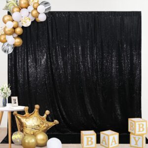 squarepie sequin backdrop not see through thick stain background glitter curtain party 8ft x 8ft black