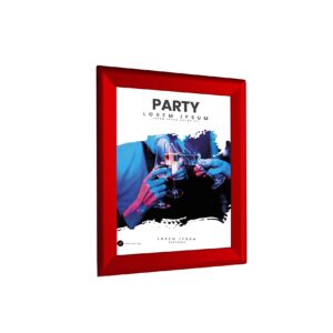 BNV Aluminum Front Load Snap Poster/Picture Certificate Frame, Red, 8.5x11 Inches, 1.25'' Profile, Wall Mounting, Portrait and Landscape Mode, Easy Installation, Anti-Glare, PVC Cover, Lightweight