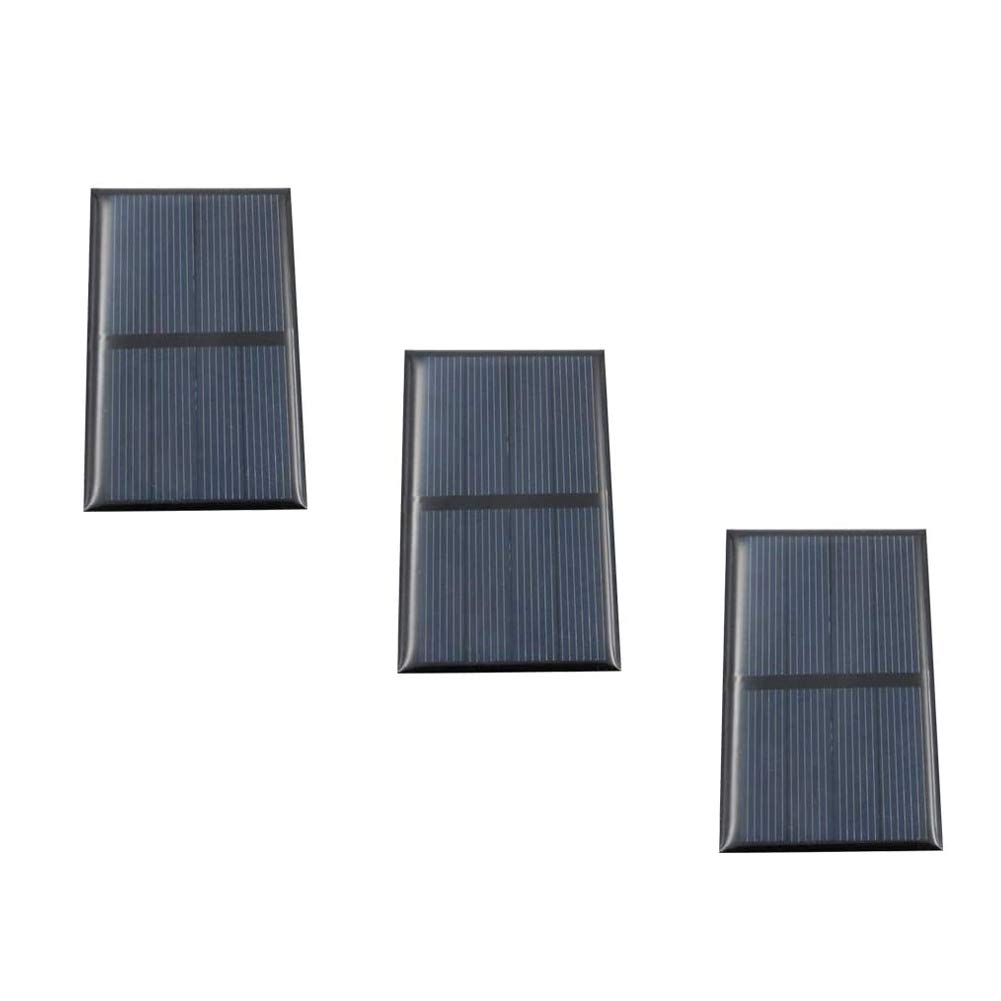 Treedix 3pcs 2V 300mA Polysilicon Solar Panel Glue Solar Cell Battery Charger DIY Solar Product Mini Small Solar Panel Module Kit Polycrystalline Silicon Encapsulated in Waterproof Resin (300mA)