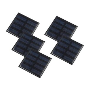 treedix 5pcs 2v 150ma polysilicon solar panel glue solar cell battery charger diy solar product mini small solar panel module kit polycrystalline silicon encapsulated in waterproof resin (150ma)