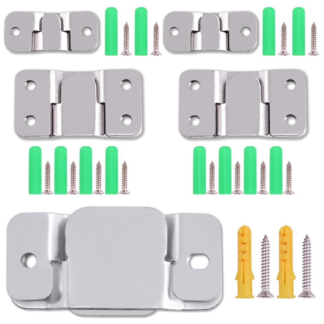 Hilitchi 120Pcs Assorted Metal Universal Sectional Sofa Interlocking Furniture Connector Bracket with Screws