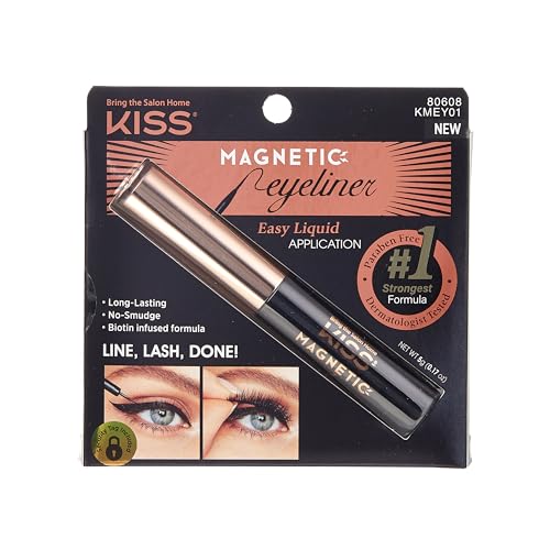 KISS Magnetic, Magnetic Eyeliner, Smudge Proof, Works Magnetic Lashes, Includes 1 Magnetic Lash Eyeliner, Long Lasting Wear, Can Be Used With Strip Lashes And Lash Clusters