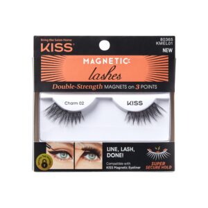 kiss magnetic false eyelashes, tantelize', 12 mm, includes 1 pair of magnetic lashes, contact lens friendly, easy to apply, reusable strip lashes