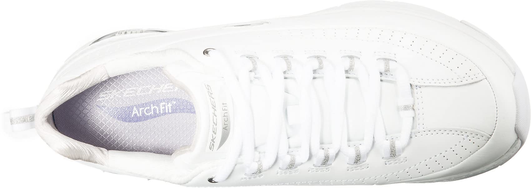 Skechers GO Golf Women's Sneaker, White Leather Silver White Trim, 9