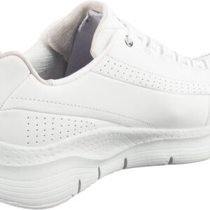 Skechers GO Golf Women's Sneaker, White Leather Silver White Trim, 9