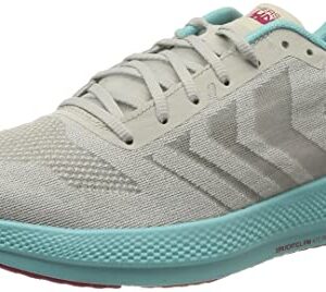 Skechers Women's GO Run Razor 3+ Sneaker, Gray Mesh Hot Melt Aqua Hot Pink Trim, 9