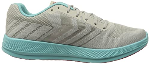 Skechers Women's GO Run Razor 3+ Sneaker, Gray Mesh Hot Melt Aqua Hot Pink Trim, 9