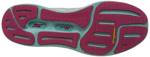 Skechers Women's GO Run Razor 3+ Sneaker, Gray Mesh Hot Melt Aqua Hot Pink Trim, 9