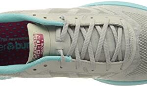 Skechers Women's GO Run Razor 3+ Sneaker, Gray Mesh Hot Melt Aqua Hot Pink Trim, 9