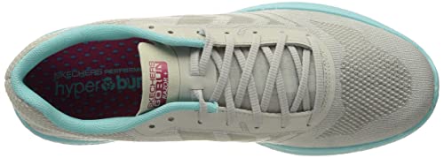 Skechers Women's GO Run Razor 3+ Sneaker, Gray Mesh Hot Melt Aqua Hot Pink Trim, 9