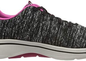 Skechers Women's GO Walk Arch FIT-Glee Sneaker, Black/Hot Pink, 9.5