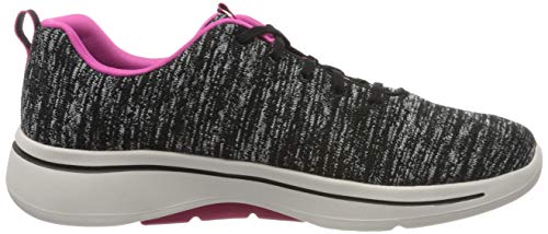 Skechers Women's GO Walk Arch FIT-Glee Sneaker, Black/Hot Pink, 9.5