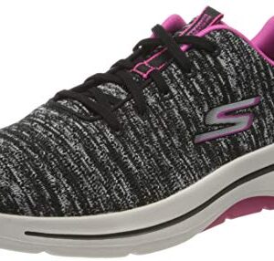 Skechers Women's GO Walk Arch FIT-Glee Sneaker, Black/Hot Pink, 9.5