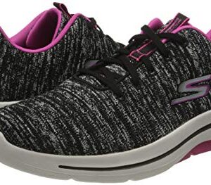 Skechers Women's GO Walk Arch FIT-Glee Sneaker, Black/Hot Pink, 9.5