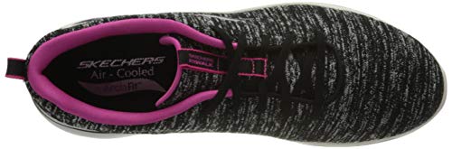 Skechers Women's GO Walk Arch FIT-Glee Sneaker, Black/Hot Pink, 9.5