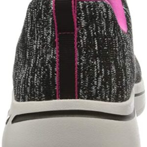 Skechers Women's GO Walk Arch FIT-Glee Sneaker, Black/Hot Pink, 9.5