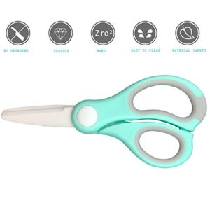 Baby Food Scissors Ceramic，Portable Baby Food Scissors without BPA With Box And Dust Cover (Green)