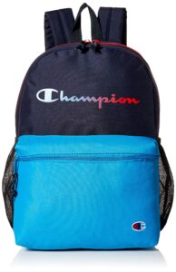 champion unisex child backpack, navy/turquoise, youth size us