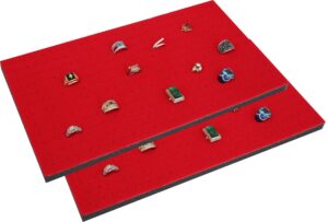 watch box depot 2 piece 144 jewelry red insert display pads 14 3/4" x 7 3/4" x 1/2"