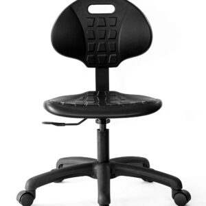 Chair Master Table Height Chair/Stool-Easy to Clean! Deluxe Ergonomic Polyurethane Chair. 5" of Height Adjustment (15.5"-20.5" Seat Ht). 450 lb Capacity. for Automotive, Lab, Garage, Home, Office