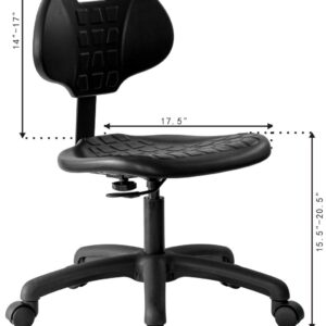 Chair Master Table Height Chair/Stool-Easy to Clean! Deluxe Ergonomic Polyurethane Chair. 5" of Height Adjustment (15.5"-20.5" Seat Ht). 450 lb Capacity. for Automotive, Lab, Garage, Home, Office