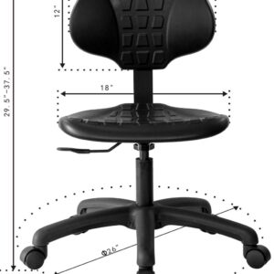 Chair Master Table Height Chair/Stool-Easy to Clean! Deluxe Ergonomic Polyurethane Chair. 5" of Height Adjustment (15.5"-20.5" Seat Ht). 450 lb Capacity. for Automotive, Lab, Garage, Home, Office