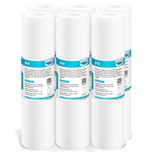 membrane solutions 10 micron sediment water filter replacement polypropylene cartridge 10"x 2.5" for whole house ro system, compatible with aqua-pure ap110, ge fxusc,whkf-gd05,culligan p5-6 pack