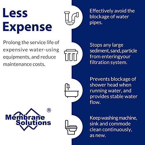 Membrane Solutions 10 Micron Sediment Water Filter Replacement Polypropylene Cartridge 10"x 2.5" for Whole House RO System, Compatible with Aqua-Pure AP110, GE FXUSC,WHKF-GD05,Culligan P5-6 Pack