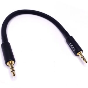 CNCESS CESS-070 Short Stereo Audio Cable with 3.5mm TRS Connectors Male to Male, 6 Inches