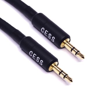 CNCESS CESS-070 Short Stereo Audio Cable with 3.5mm TRS Connectors Male to Male, 6 Inches