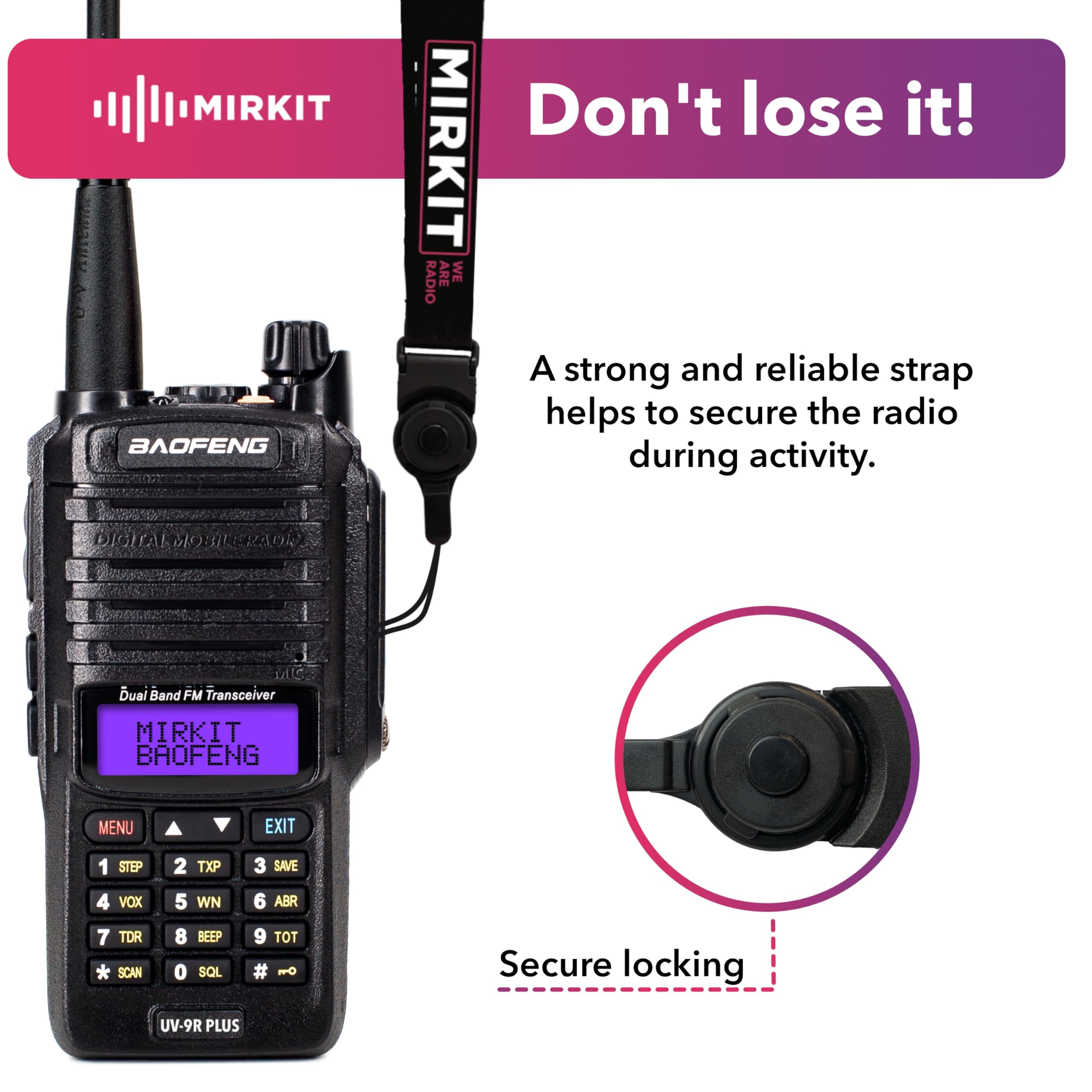 Mirkit Waterproof Baofeng Radio UV-9R Plus MK1 (UV-82 3rd Generation) 8W Ham Radio VHF/UHF 144-148/420-450mhz Walkie Talkie with 2200mAh Battery, IP67 Radio: Dust, Cold & Waterproof Radio