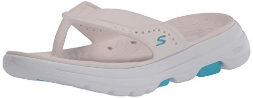 Skechers Women's FOAMIES GOwalk 5 - Bali Sport Sandal, White, 10