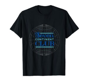 seven continent club blue t-shirt