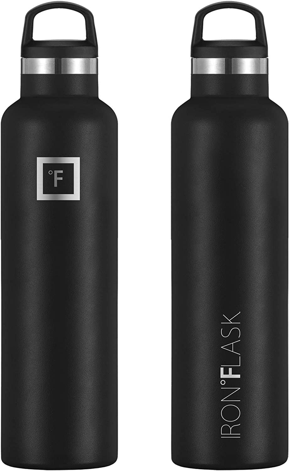 IRON °FLASK Sports Water Bottle - 24 Oz - 3 Lids (Narrow Spout Lid) Leak Proof, Durable Vacuum Insulated Stainless Steel - Hot & Cold Double Walled Insulated Thermos - Mothers Day Gifts