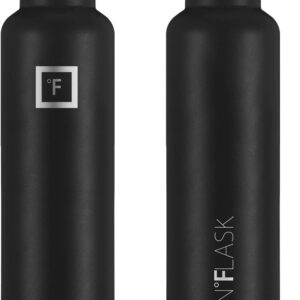 IRON °FLASK Sports Water Bottle - 24 Oz - 3 Lids (Narrow Spout Lid) Leak Proof, Durable Vacuum Insulated Stainless Steel - Hot & Cold Double Walled Insulated Thermos - Mothers Day Gifts