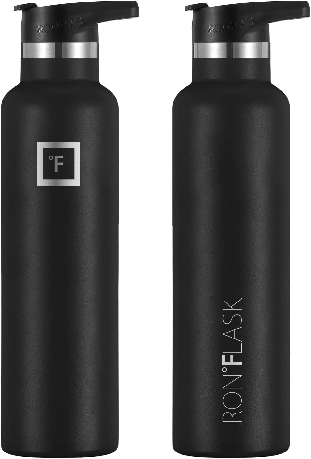 IRON °FLASK Sports Water Bottle - 24 Oz - 3 Lids (Narrow Spout Lid) Leak Proof, Durable Vacuum Insulated Stainless Steel - Hot & Cold Double Walled Insulated Thermos - Mothers Day Gifts