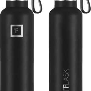 IRON °FLASK Sports Water Bottle - 24 Oz - 3 Lids (Narrow Spout Lid) Leak Proof, Durable Vacuum Insulated Stainless Steel - Hot & Cold Double Walled Insulated Thermos - Mothers Day Gifts