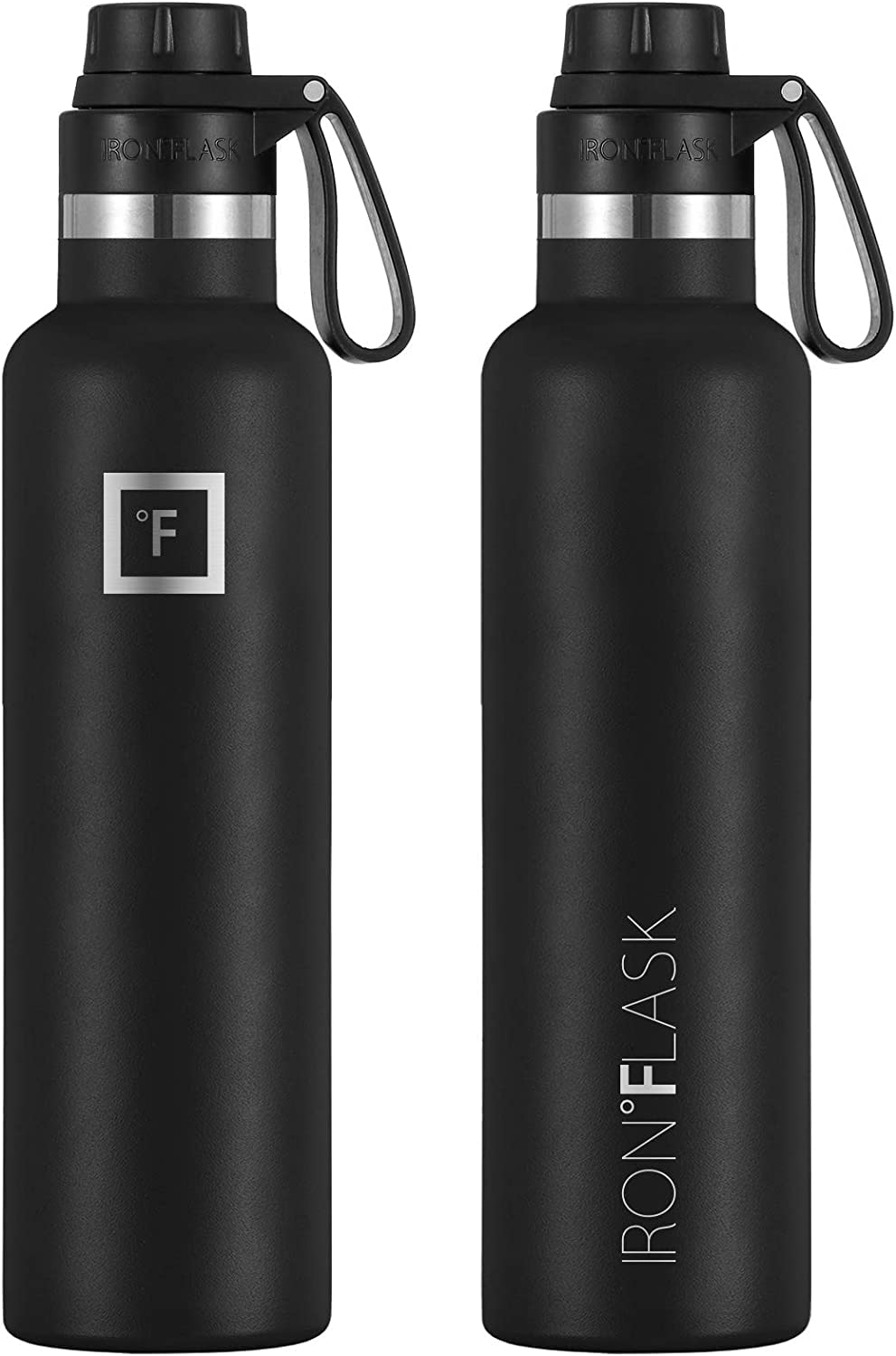 IRON °FLASK Sports Water Bottle - 24 Oz - 3 Lids (Narrow Spout Lid) Leak Proof, Durable Vacuum Insulated Stainless Steel - Hot & Cold Double Walled Insulated Thermos - Mothers Day Gifts