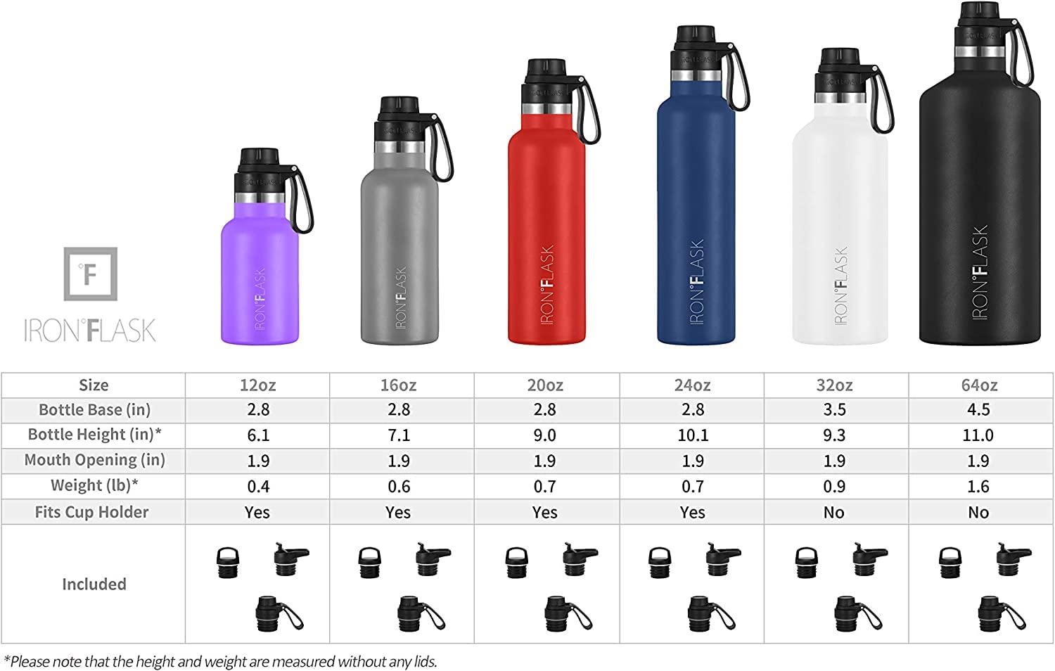 IRON °FLASK Sports Water Bottle - 24 Oz - 3 Lids (Narrow Spout Lid) Leak Proof, Durable Vacuum Insulated Stainless Steel - Hot & Cold Double Walled Insulated Thermos - Mothers Day Gifts