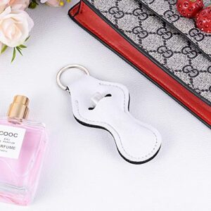 10pcs Sublimation Blanks Chapstick Holder Keychains Bulk Lipstick Holder Keychains Chapstick Keyring Holder (White)