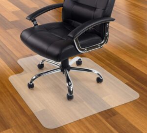 mount-it! office chair mat for hardwood floor, clear computer chair floor protector, use in home or office on wood, tile, linoleum, vinyl, or carpet, 47" x 35.5" (mi-7818a)