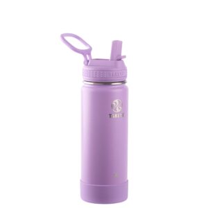 takeya actives 18 oz vacuum insulated stainless steel water bottle with straw lid, premium quality, lilac