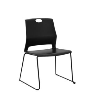 Sidanli Stacking Chairs Stackable Waiting Room Chairs Conference Room Chairs-Black (Set of 4)