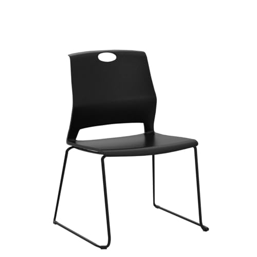 Sidanli Stacking Chairs Stackable Waiting Room Chairs Conference Room Chairs-Black (Set of 4)