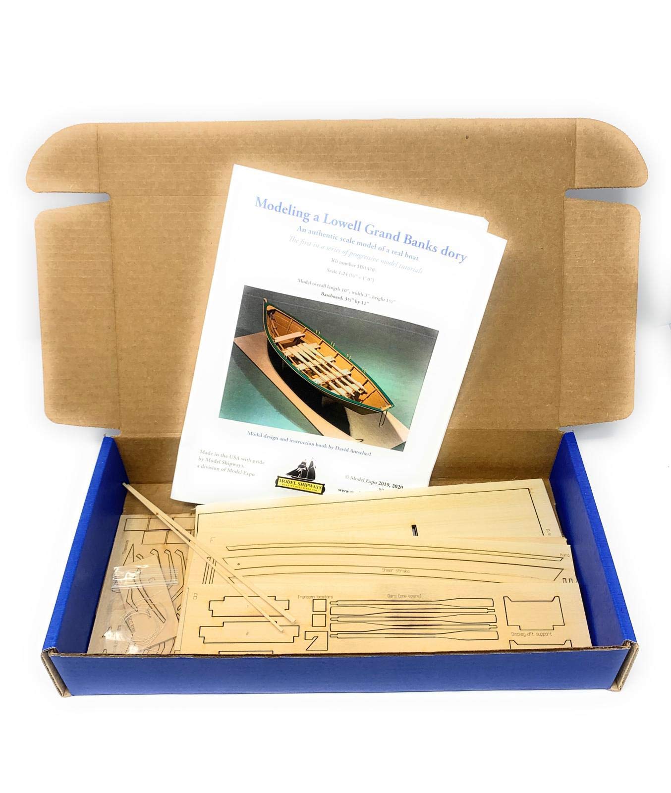 Model Shipways Lowell Grand Banks Dory 1:24 - MS1470CB - Wooden Model Ship Kit to Assemble - Level 1 Model Building Kit - Craft Kit for Adults - Includes All Tools Needed