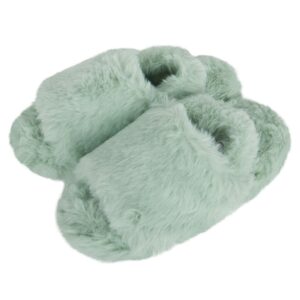 Jessica Simpson Girls Plush Faux Fur Slip on House Slippers With Memory Foam