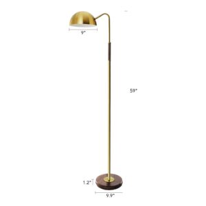 VONLUCE Gold Floor Lamp Mid-Century Modern, Antique Arc Standing Lamp Adjustable, 59" Vintage Task Floor Lamp with Aged Brass Finish for Living Room, Bedroom, Reading, Office.