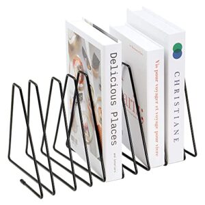 caxxa 10 slots triangle bookshelf, file sorter, metal wire magazine holder, document holder, black