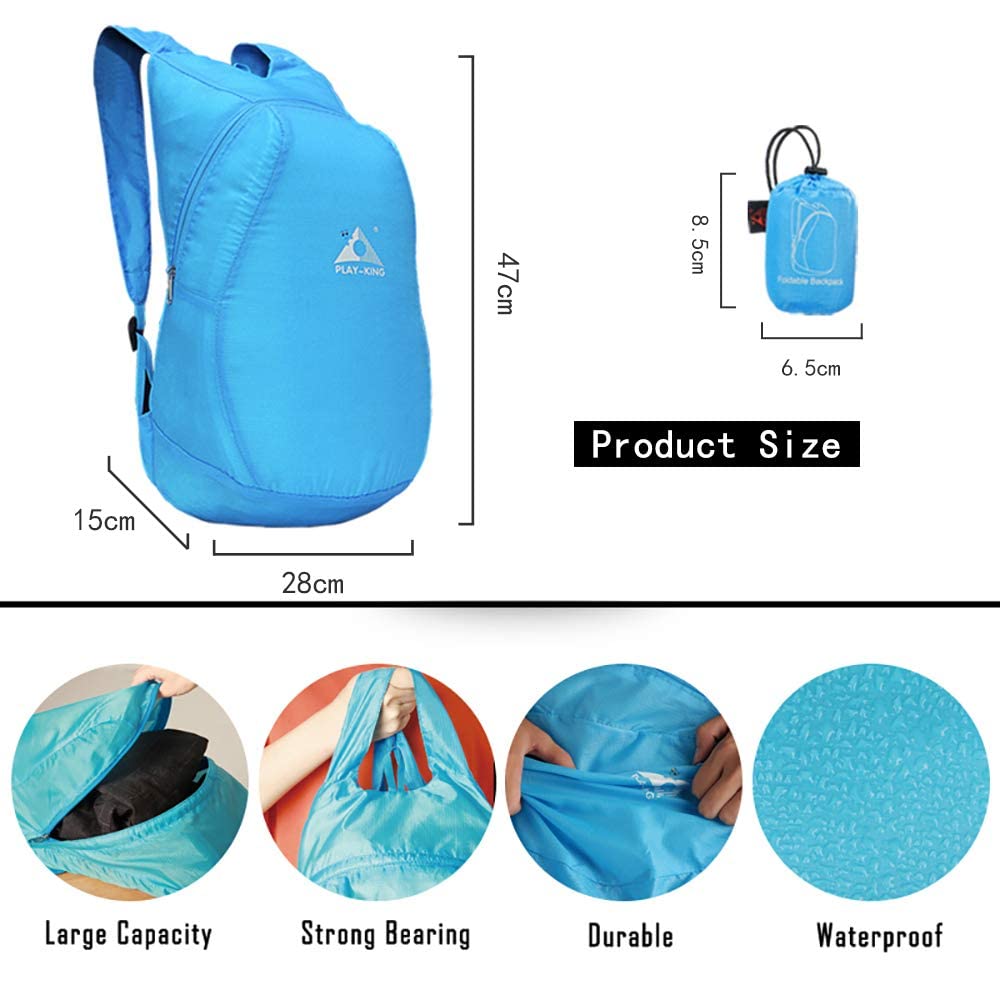 PLAY-KING Foldable Mini Backpack Purse for Women with Waterproof, Scratch-proof, Material, used by Men